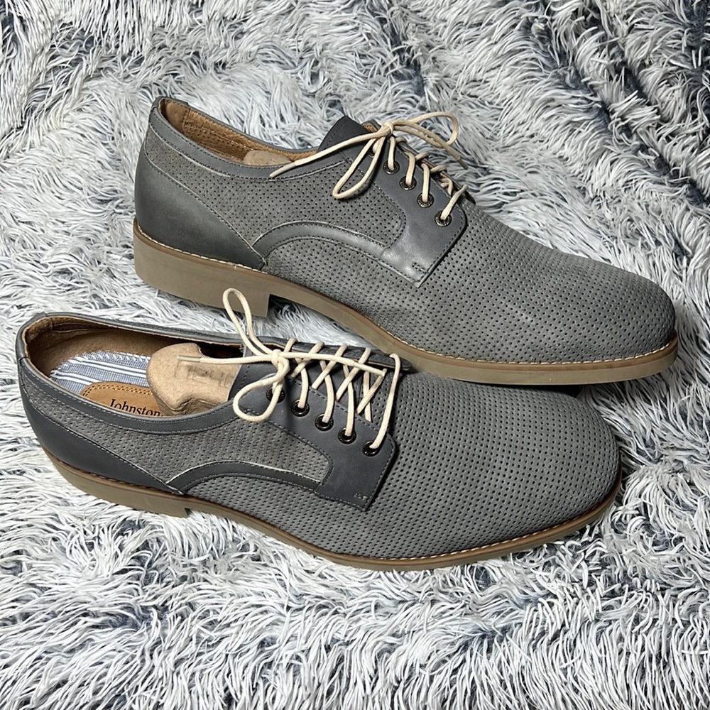 Johnston & Murphy Sz 13 Grey Dress Shoes - Picture 1 of 9